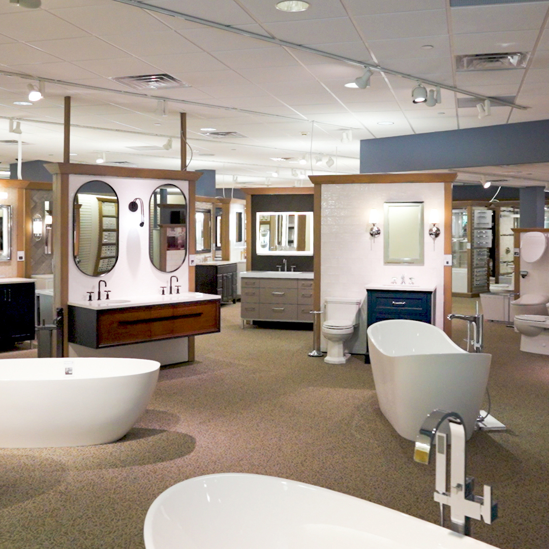 image of plumbing fixtures in a showroom