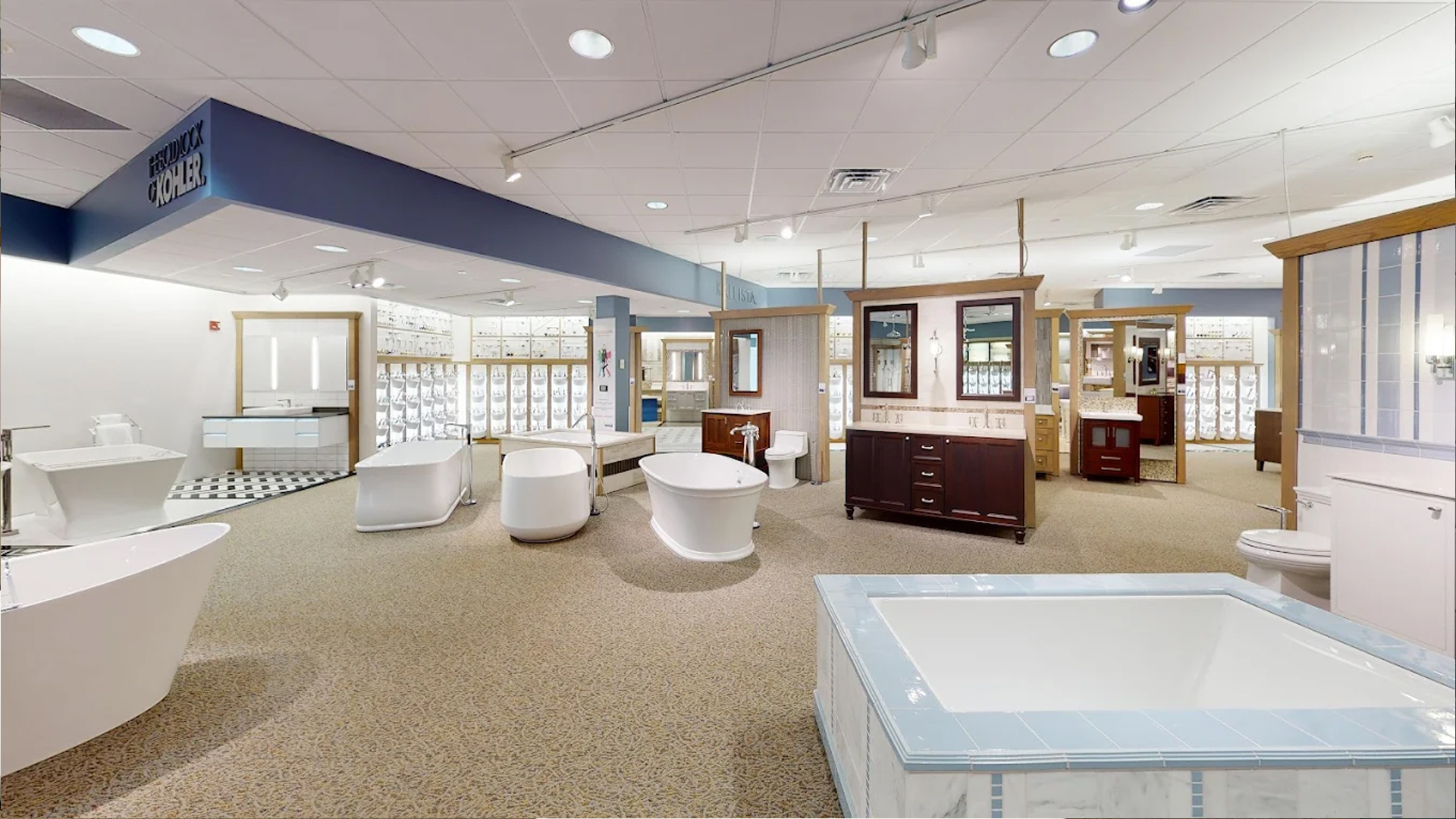 image of plumbing fixtures in a showroom